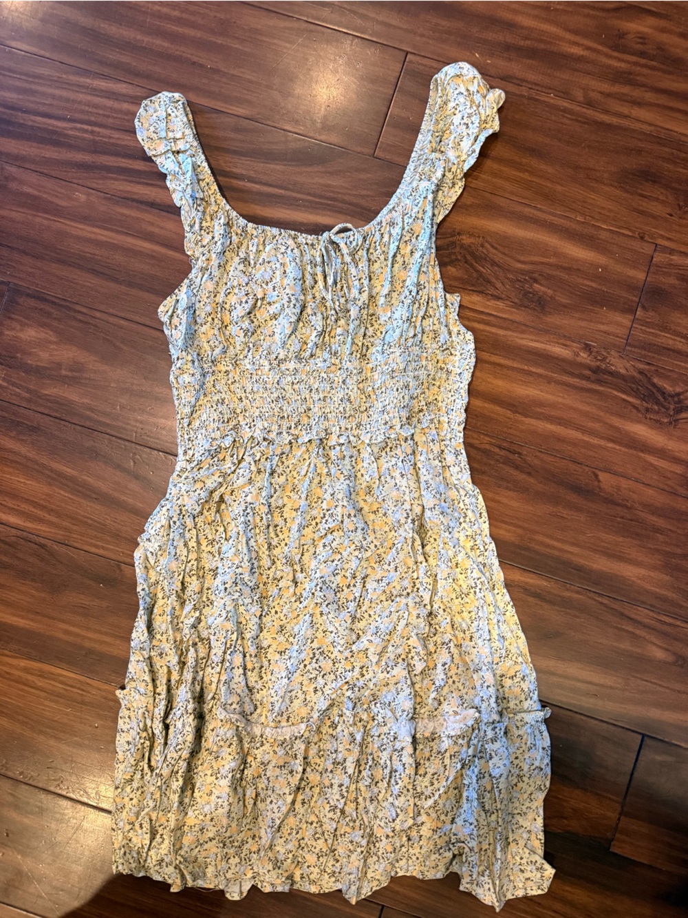 wild fable Yellow Floral Smocked Sundress